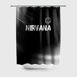 Шторка для ванной Nirvana glitch на темном фоне посередине