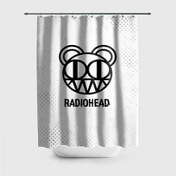 Шторка для ванной Radiohead glitch на светлом фоне