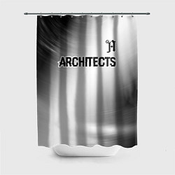 Шторка для ванной Architects glitch на светлом фоне посередине