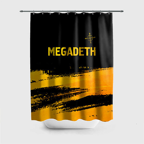 Шторка для ванной Megadeth - gold gradient посередине / 3D-принт – фото 1