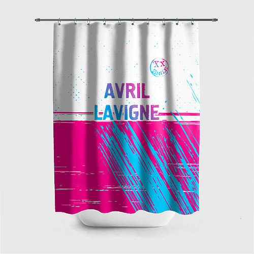 Шторка для ванной Avril Lavigne neon gradient style посередине / 3D-принт – фото 1