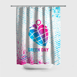 Шторка для ванной Green Day neon gradient style