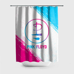 Шторка для душа Pink Floyd neon gradient style, цвет: 3D-принт