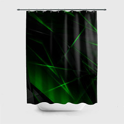 Шторка для душа Зелёные узоры текстура, цвет: 3D-принт