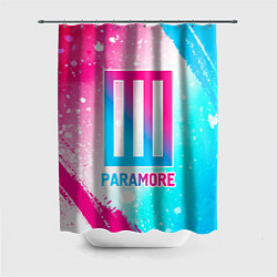 Шторка для душа Paramore neon gradient style, цвет: 3D-принт