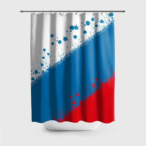 Шторка для ванной Российский триколор / 3D-принт – фото 1