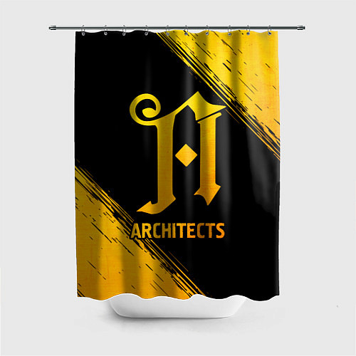 Шторка для ванной Architects - gold gradient / 3D-принт – фото 1