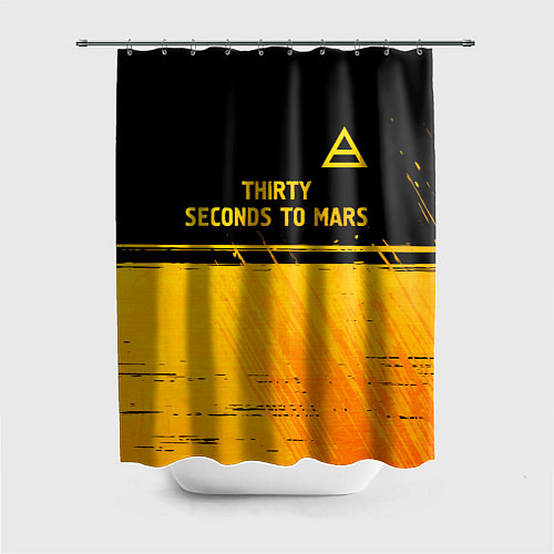 Шторка для ванной Thirty Seconds to Mars - gold gradient посередине / 3D-принт – фото 1