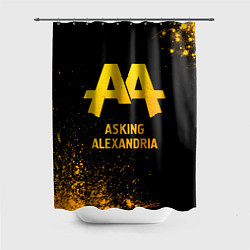 Шторка для душа Asking Alexandria - gold gradient, цвет: 3D-принт