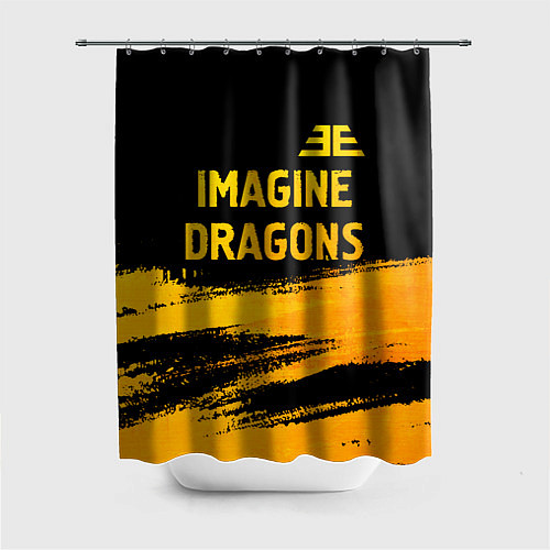 Шторка для ванной Imagine Dragons - gold gradient посередине / 3D-принт – фото 1