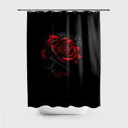Шторка для душа Алая роза, цвет: 3D-принт
