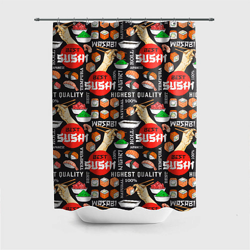 Шторка для ванной Best sushi / 3D-принт – фото 1