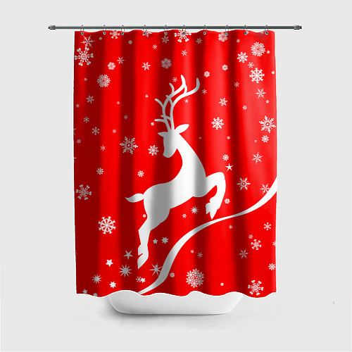 Шторка для ванной Christmas deer / 3D-принт – фото 1