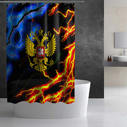 Шторка для душа Россия наша страна герб шторм, цвет: 3D-принт — фото 2