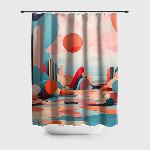Шторка для ванной Геометрия природы / 3D-принт – фото 1