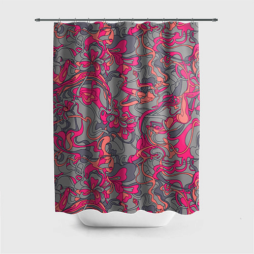 Шторка для ванной Розовый серый сон / 3D-принт – фото 1