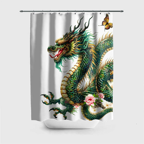 Шторка для ванной Японский дракон - ирезуми искусство / 3D-принт – фото 1