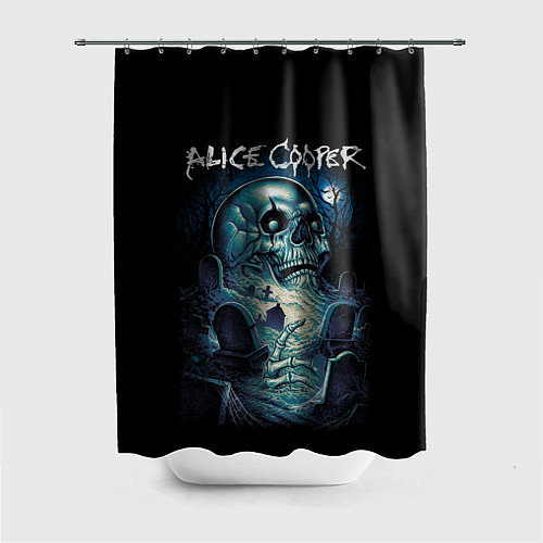 Шторка для ванной Night skull Alice Cooper / 3D-принт – фото 1