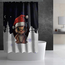 Шторка для душа Новогодний символ 2024, цвет: 3D-принт — фото 2