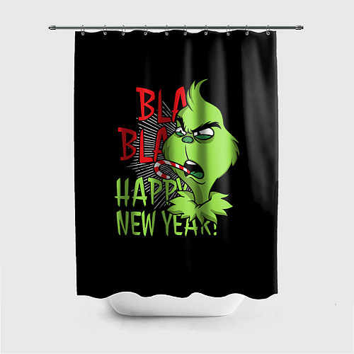 Шторка для ванной Grinch - happy New Year / 3D-принт – фото 1