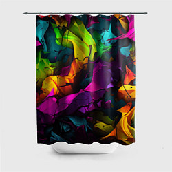 Шторка для ванной Яркие разноцветные краски