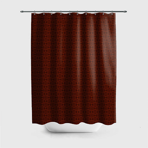 Шторка для ванной Красно-коричневый узоры / 3D-принт – фото 1