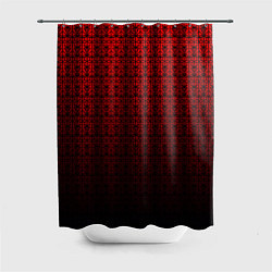 Шторка для душа Красно-чёрный ажурный градиент, цвет: 3D-принт