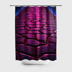 Шторка для душа Фиолетовая абстрактная плитка, цвет: 3D-принт
