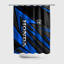 Шторка для душа Honda motors - синяя спортивная абстракция, цвет: 3D-принт