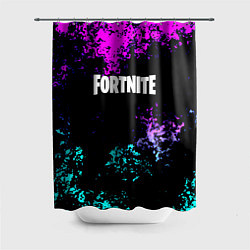 Шторка для душа Fortnite капли неоновых красок, цвет: 3D-принт