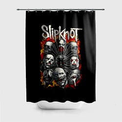 Шторка для душа Slipknot метал-группа, цвет: 3D-принт