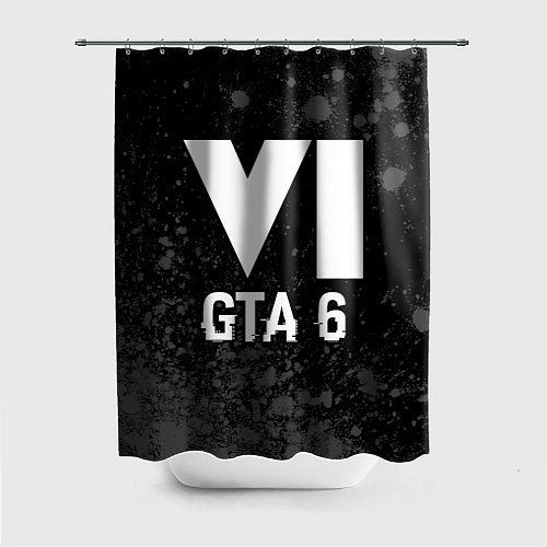 Шторка для ванной GTA 6 glitch на темном фоне / 3D-принт – фото 1