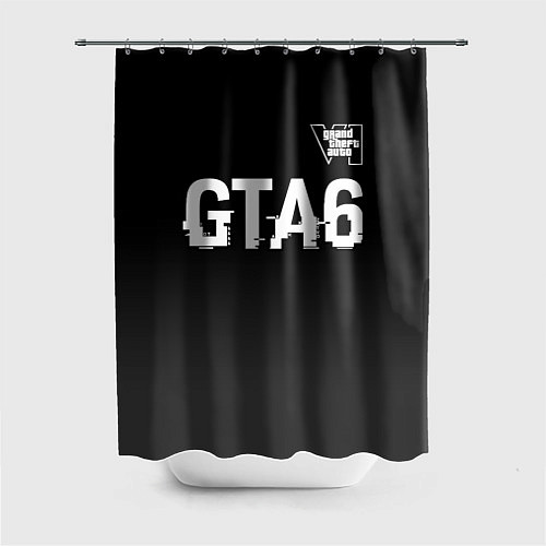 Шторка для ванной GTA6 glitch на темном фоне посередине / 3D-принт – фото 1