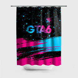 Шторка для душа GTA6 - neon gradient посередине, цвет: 3D-принт
