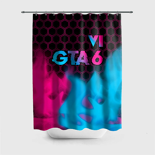Шторка для ванной GTA 6 - neon gradient посередине / 3D-принт – фото 1