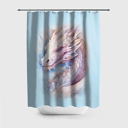 Шторка для душа Волшебный белый дракон, цвет: 3D-принт