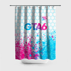 Шторка для ванной GTA6 neon gradient style посередине