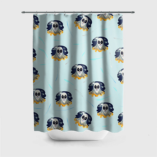 Шторка для ванной Призрак и линии / 3D-принт – фото 1