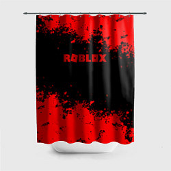 Шторка для душа Роблокс краски красные, цвет: 3D-принт