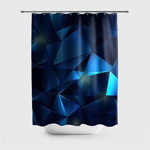 Шторка для ванной Синяя геометрическая абстракция / 3D-принт – фото 1