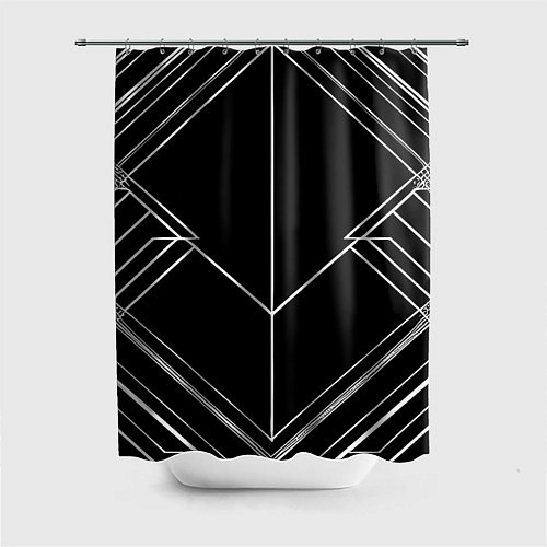 Шторка для ванной Полосы на чёрном фоне / 3D-принт – фото 1