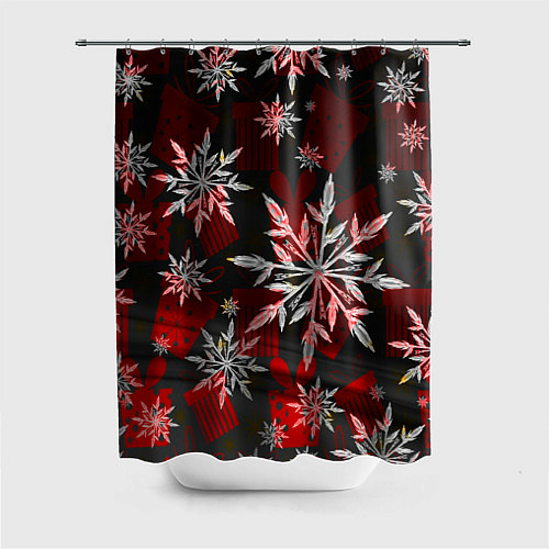 Шторка для ванной Рождественские снежинки / 3D-принт – фото 1