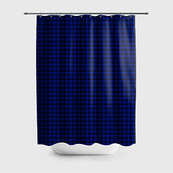 Шторка для ванной Паттерн объёмные квадраты тёмно-синий