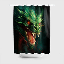 Шторка для ванной Древний злой зеленый дракон