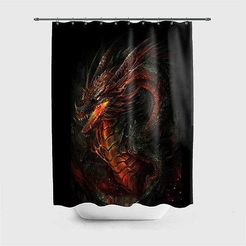 Шторка для ванной Красный древесный дракон / 3D-принт – фото 1