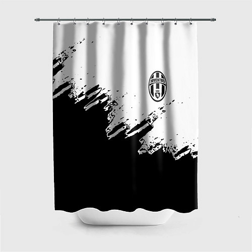 Шторка для ванной Juventus black sport texture / 3D-принт – фото 1