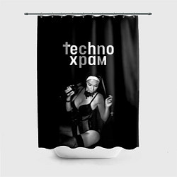 Шторка для ванной Techno храм монашка с бутылкой