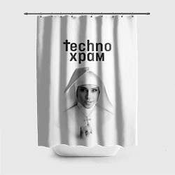 Шторка для ванной Techno храм монашка улыбается