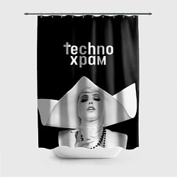 Шторка для ванной Techno храм монашка в белом