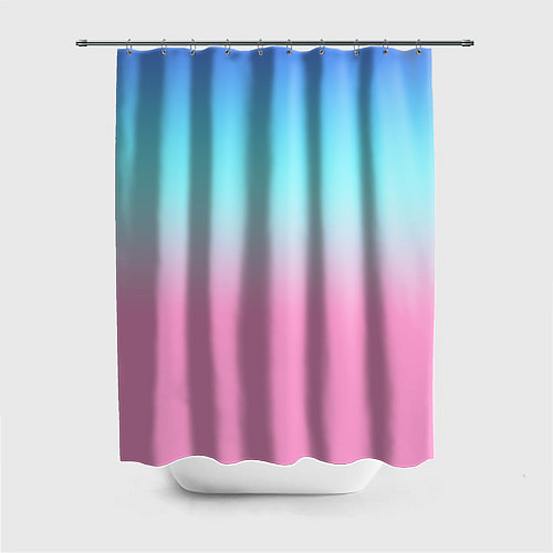 Шторка для ванной Синий и голубо-розовый градиент / 3D-принт – фото 1